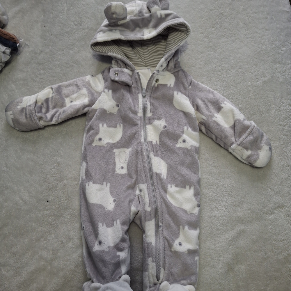 Carter's Gray Polar Bear Bodysuit